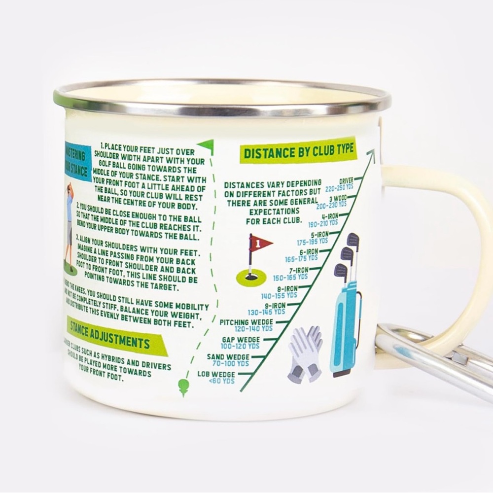 Gift Republic - Golf guide enamel mug with carabiner NIB - Picture 2 of 5